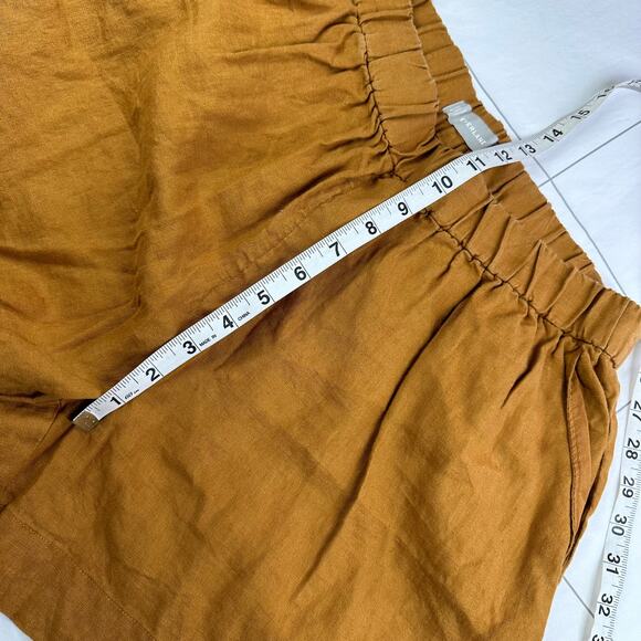 Everlane Shorts Womens Medium Orange Brown Linen Boxer Relaxed Pull On Travel - Picture 11 of 14